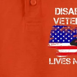 Disabled Veteran Lives Matter American Us Flag Military Dry Zone Grid Performance Polo