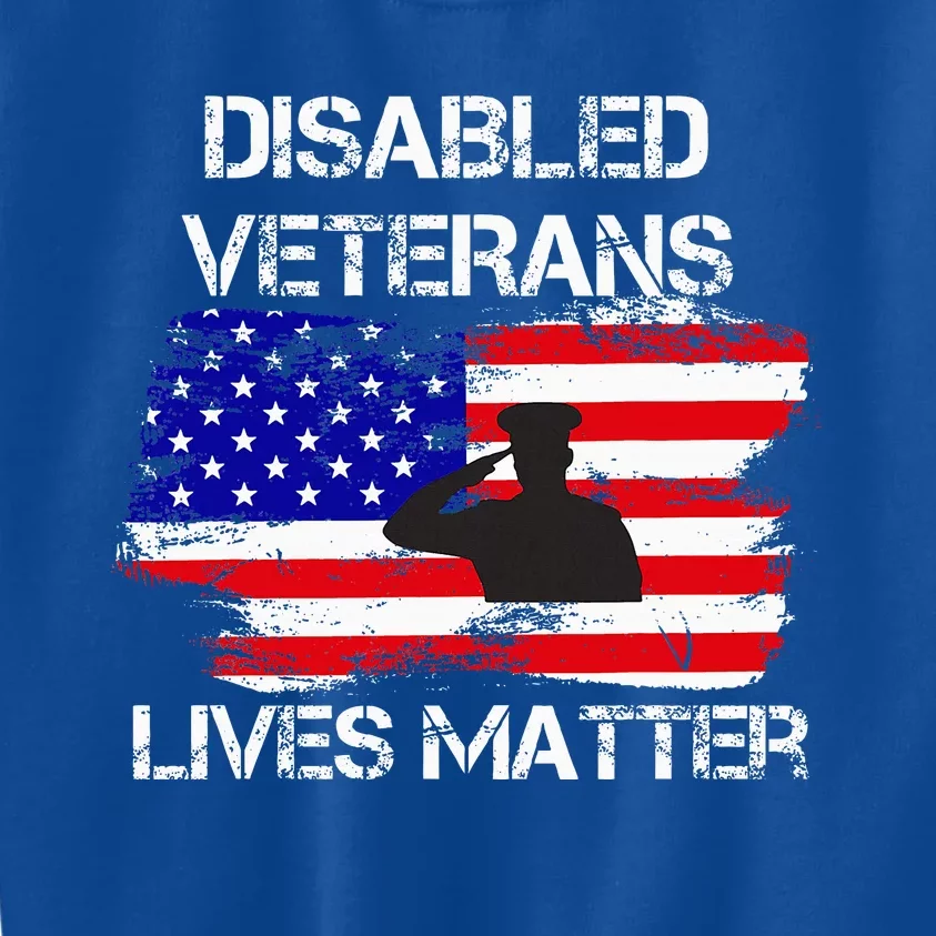 Disabled Veteran Lives Matter American Us Flag Military Kids Sweatshirt