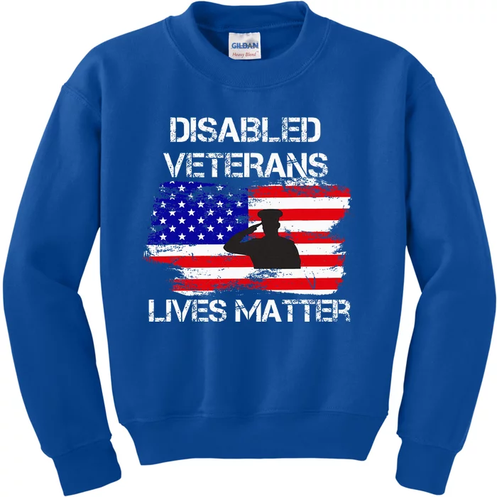 Disabled Veteran Lives Matter American Us Flag Military Kids Sweatshirt