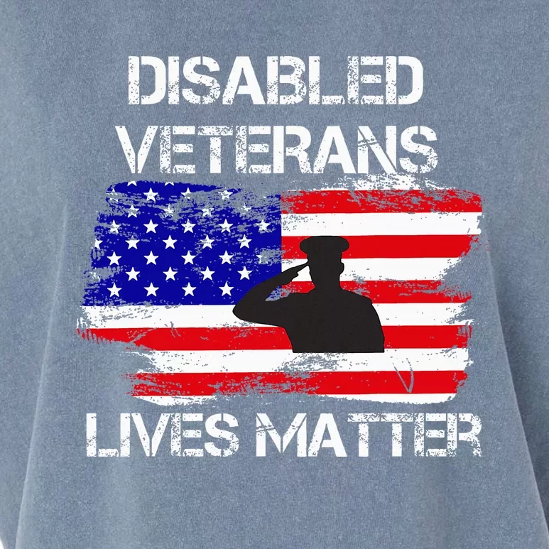 Disabled Veteran Lives Matter American Us Flag Military Garment-Dyed Women's Muscle Tee