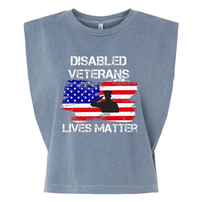 Disabled Veteran Lives Matter American Us Flag Military Garment-Dyed Women's Muscle Tee