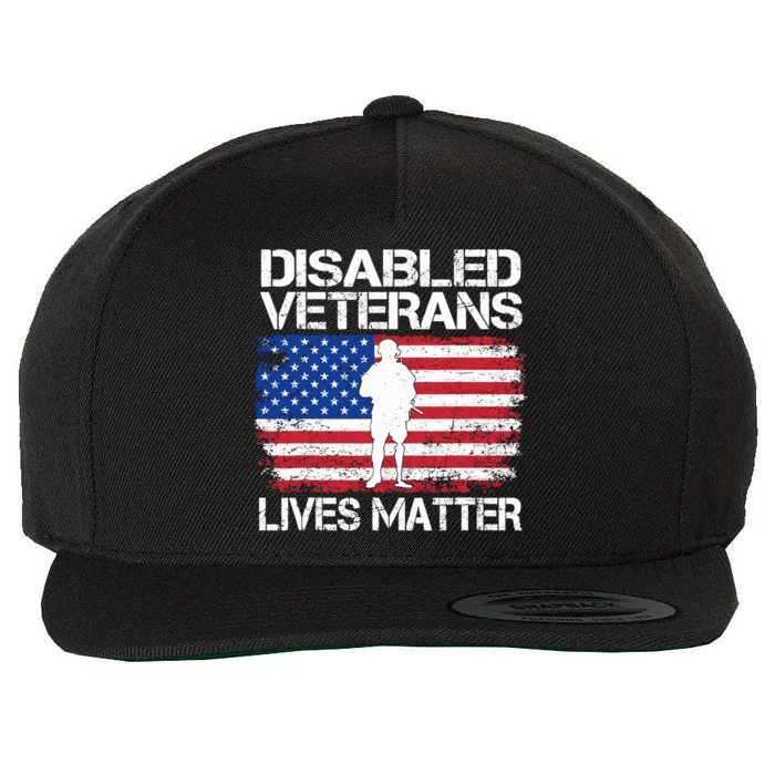 Disabled Veteran Lives Matter Flag American Us Vet Military Wool Snapback Cap