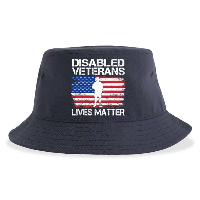 Disabled Veteran Lives Matter Flag American Us Vet Military Sustainable Bucket Hat