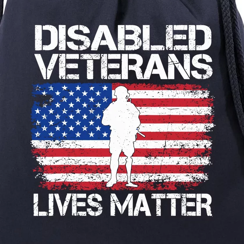 Disabled Veteran Lives Matter Flag American Us Vet Military Drawstring Bag