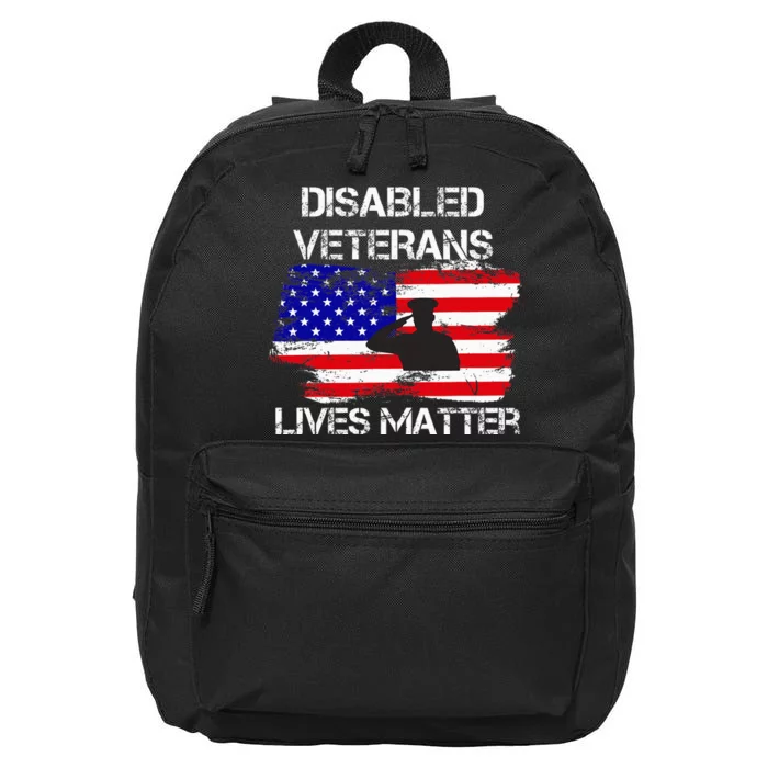 Disabled Veteran Lives Matter American Us Flag 16 in Basic Backpack