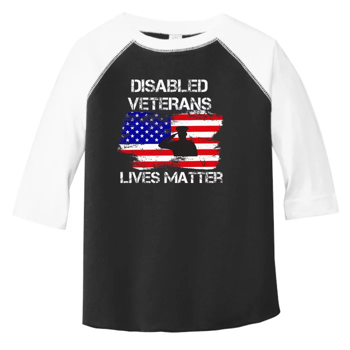 Disabled Veteran Lives Matter American Us Flag Toddler Fine Jersey T-Shirt