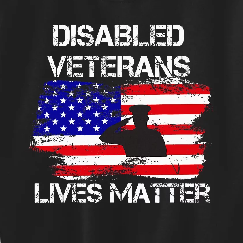 Disabled Veteran Lives Matter American Us Flag Kids Sweatshirt