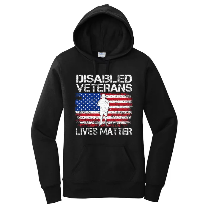 Disabled Veteran Lives Matter Flag American Us Vet Military Women's Pullover Hoodie