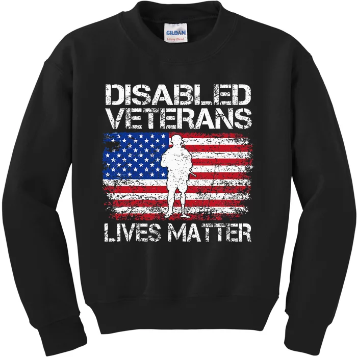 Disabled Veteran Lives Matter Flag American Us Vet Military Kids Sweatshirt