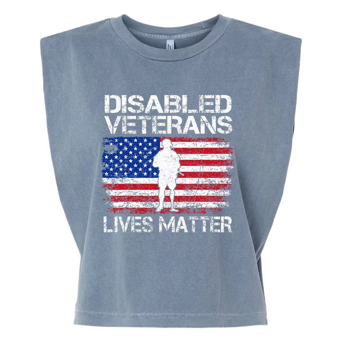 Disabled Veteran Lives Matter Flag American Us Vet Military Garment-Dyed Women's Muscle Tee