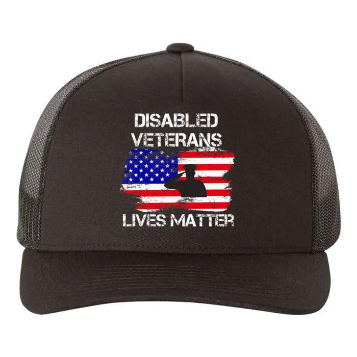 Disabled Veteran Lives Matter American Us Flag Military Yupoong Adult 5-Panel Trucker Hat