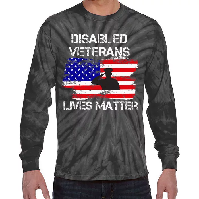 Disabled Veteran Lives Matter American Us Flag Military Tie-Dye Long Sleeve Shirt