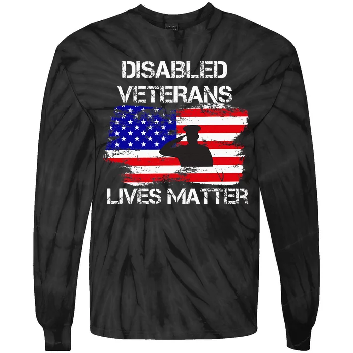 Disabled Veteran Lives Matter American Us Flag Military Tie-Dye Long Sleeve Shirt