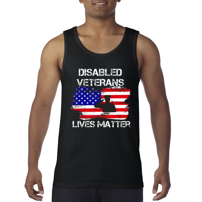 Disabled Veteran Lives Matter American Us Flag Military Tank Top