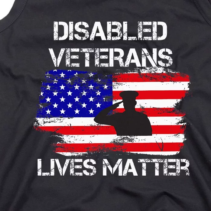 Disabled Veteran Lives Matter American Us Flag Military Tank Top