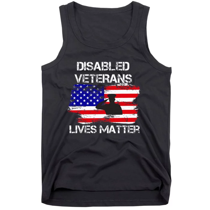 Disabled Veteran Lives Matter American Us Flag Military Tank Top