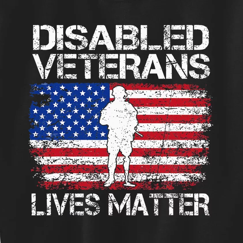 Disabled Veteran Lives Matter Flag American Us Vet Military Kids Sweatshirt