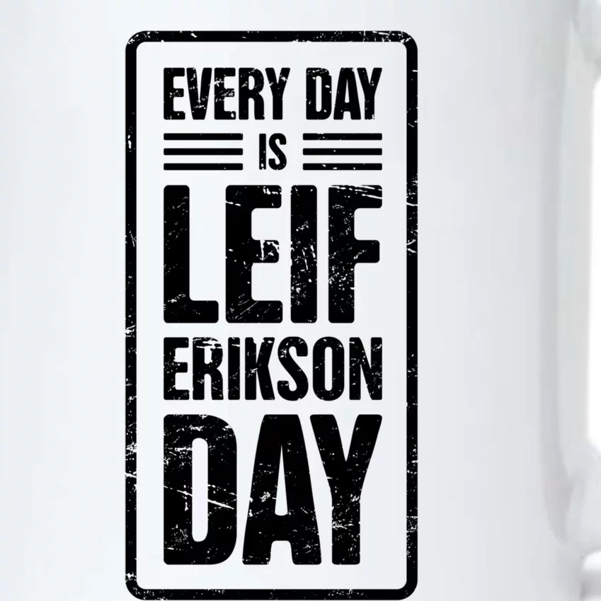 Distressed Viking Leif Erikson Day / Funny Leif Erikson Great Gift Black Color Changing Mug