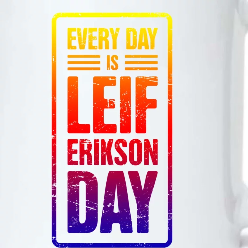 Distressed Viking Leif Erikson Day / Funny Leif Erikson Gift Black Color Changing Mug