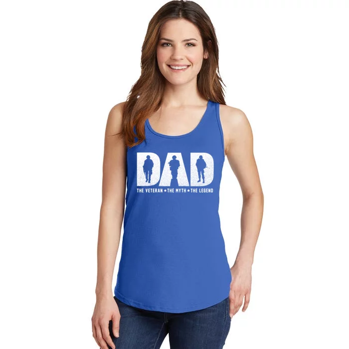 Dad Veteran Myth Legend Proud Veteran Dad Funny Gift Ladies Essential Tank