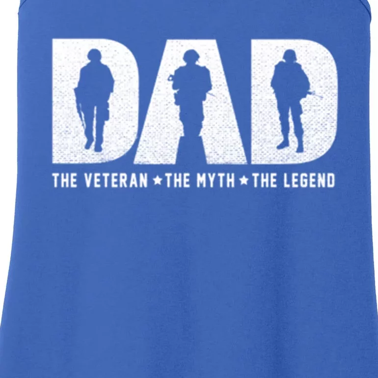 Dad Veteran Myth Legend Proud Veteran Dad Funny Gift Ladies Essential Tank