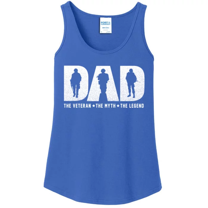 Dad Veteran Myth Legend Proud Veteran Dad Funny Gift Ladies Essential Tank