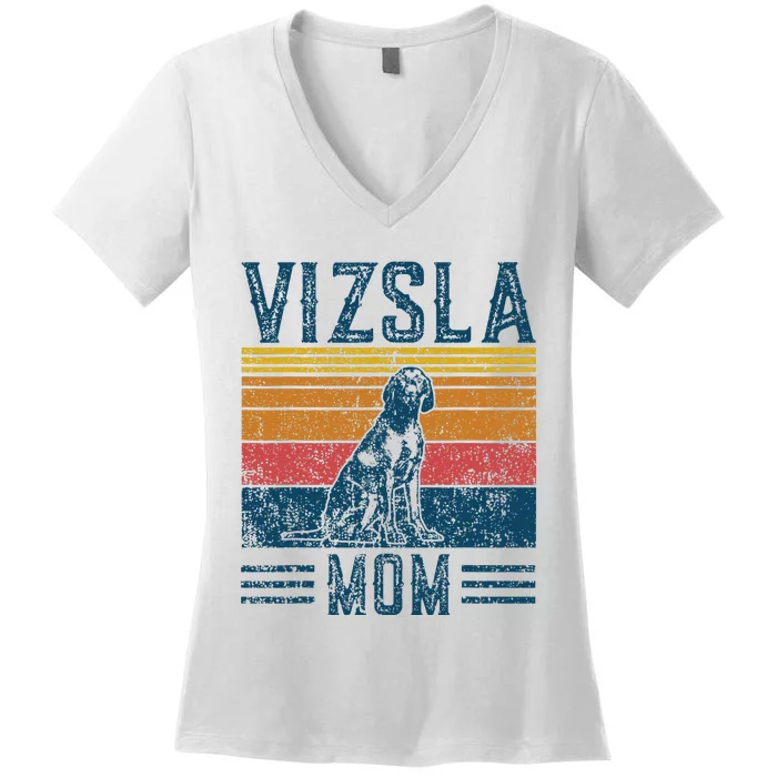 Dog Vizsla Mom Vintage Vizsla Mom Women's V-Neck T-Shirt