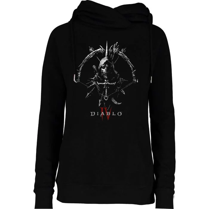 Diablo Vi Masked Rogue Icon Bow & Sword Womens Funnel Neck Pullover Hood