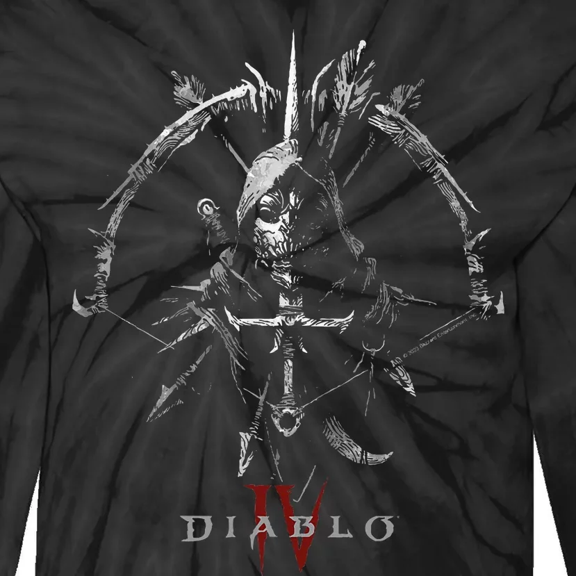 Diablo Vi Masked Rogue Icon Bow & Sword Tie-Dye Long Sleeve Shirt