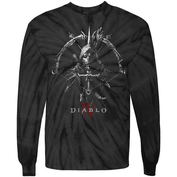 Diablo Vi Masked Rogue Icon Bow & Sword Tie-Dye Long Sleeve Shirt