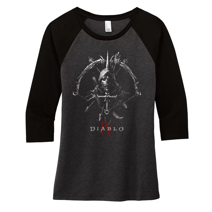 Diablo Vi Masked Rogue Icon Bow & Sword Women's Tri-Blend 3/4-Sleeve Raglan Shirt