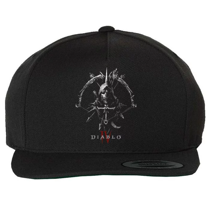 Diablo Vi Masked Rogue Icon Bow & Sword Wool Snapback Cap