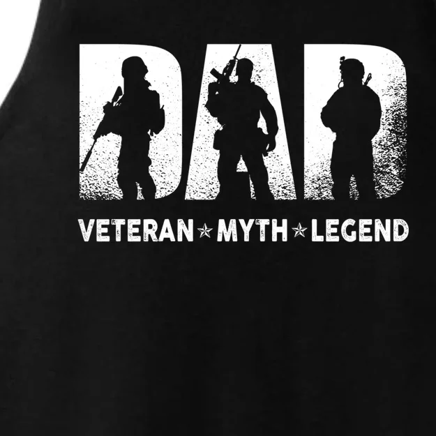 Dad Veteran Myth Legend Veteran Dad Fathers Day Gift Ladies Tri-Blend Wicking Tank