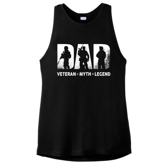 Dad Veteran Myth Legend Veteran Dad Fathers Day Gift Ladies Tri-Blend Wicking Tank