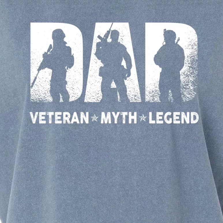 Dad Veteran Myth Legend Veteran Dad Fathers Day Gift Garment-Dyed Women's Muscle Tee