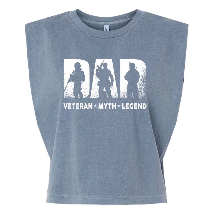 Dad Veteran Myth Legend Veteran Dad Fathers Day Gift Garment-Dyed Women's Muscle Tee