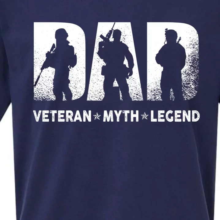 Dad Veteran Myth Legend Veteran Dad Fathers Day Gift Sueded Cloud Jersey T-Shirt