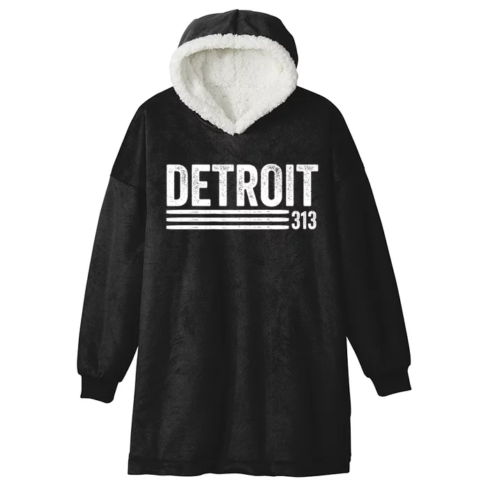 Detroit Vintage Men's Detroit 313 Apparel Gift Hooded Wearable Blanket