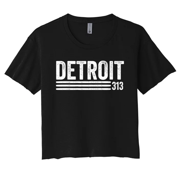 Detroit Vintage Men's Detroit 313 Apparel Gift Women's Crop Top Tee