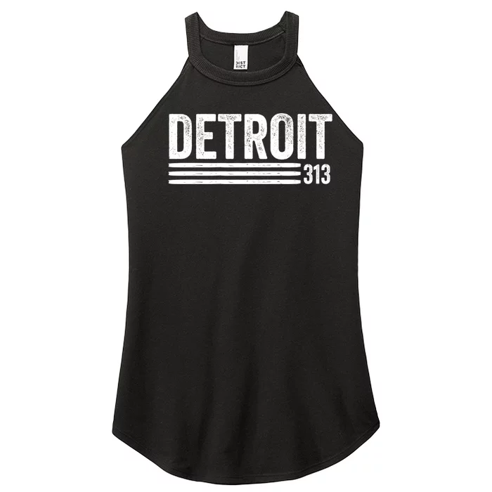 Detroit Vintage Men's Detroit 313 Apparel Gift Women’s Perfect Tri Rocker Tank