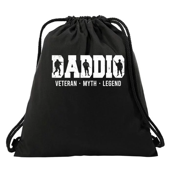 Daddio Veteran Myth Legend Funny Fathers Day Drawstring Bag