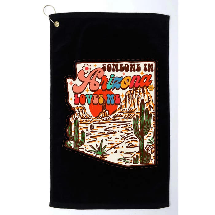 Desert Vibes Made In Arizona Someone In Arizona Loves Me Platinum Collection Golf Towel