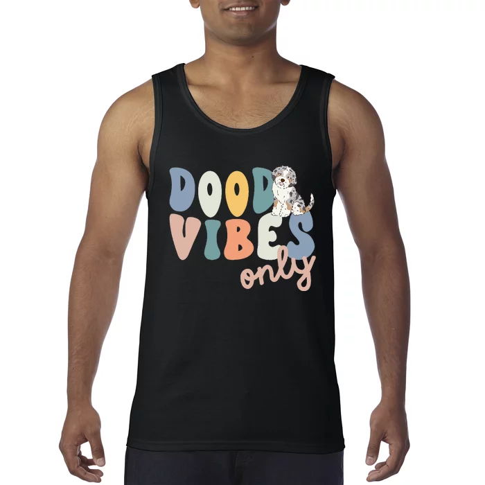 Dood Vibes Only Blue Merle Aussiedoodle Doodle Mama Dog Mom Tank Top