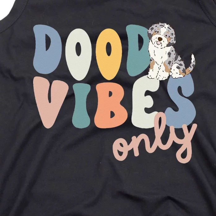 Dood Vibes Only Blue Merle Aussiedoodle Doodle Mama Dog Mom Tank Top