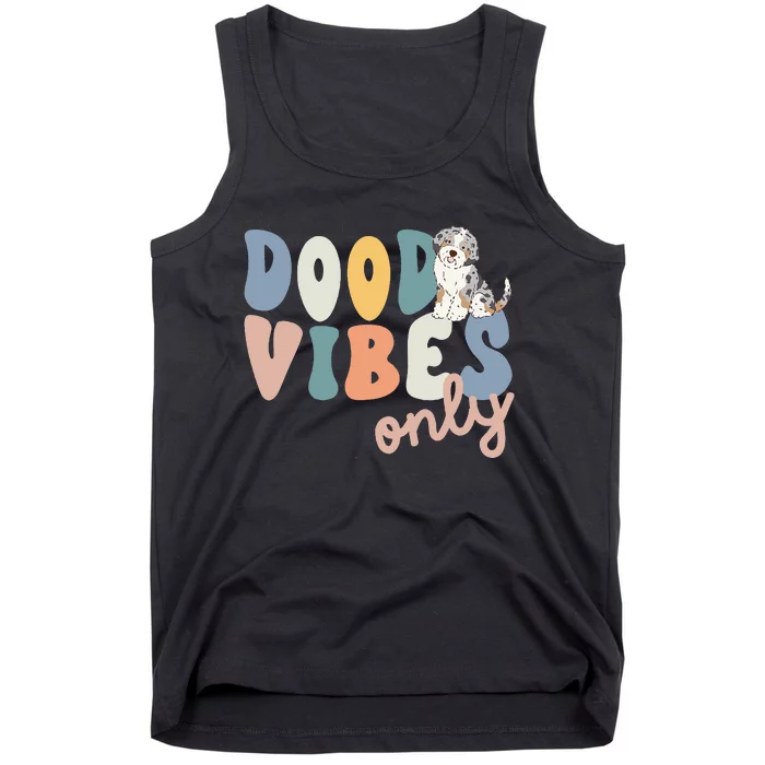 Dood Vibes Only Blue Merle Aussiedoodle Doodle Mama Dog Mom Tank Top