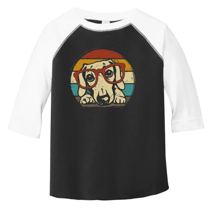 Dachshund Vintage puppy sunglasses Retro Gifts Dog Lover Toddler Fine Jersey T-Shirt