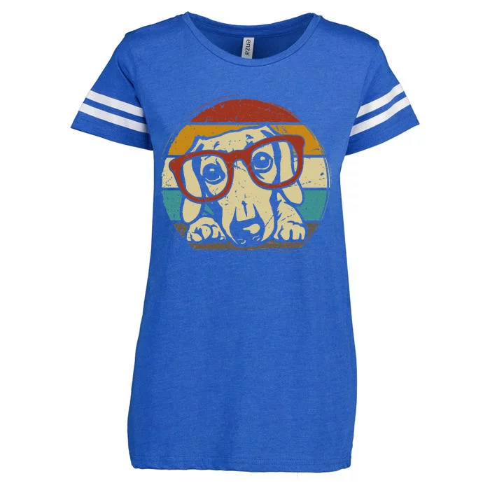 Dachshund Vintage puppy sunglasses Retro Gifts Dog Lover Enza Ladies Jersey Football T-Shirt