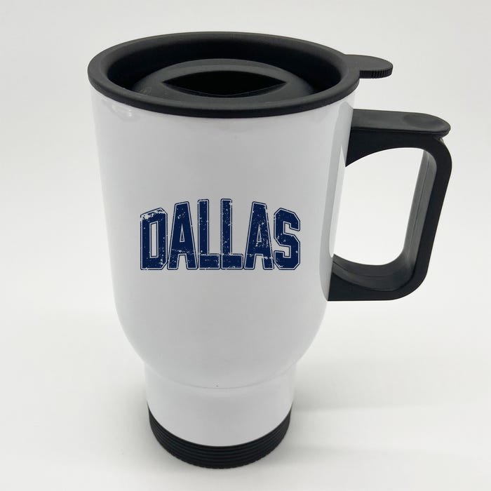 Dallas Vintage Retro Front & Back Stainless Steel Travel Mug