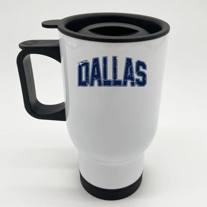 Dallas Vintage Retro Front & Back Stainless Steel Travel Mug