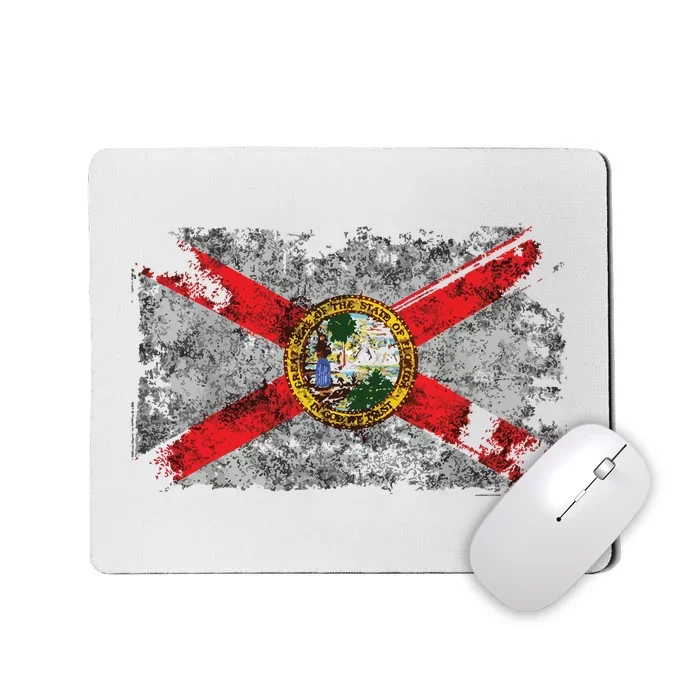 Distressed Vintage Retro Usa Patriotic Fl State Florida Flag Mousepad